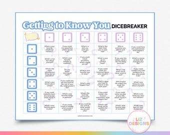 Get to Know You Dice Game, Icebreaker Questions for Adults, Fun Conversation Starter, Team Building Game, Roll a Dice Game, Dice Ice Breaker