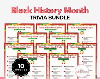 Black History Month Trivia Game, Fun Black History Activities for Kids and Adults, Classroom Educational Games, African American Quiz Night