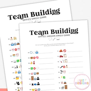 Office Team Building Emoji Game, Workplace Coworker Games, Staff Appreciation Meeting Games,  Office Icebreaker Party Trivia, Happy Hour
