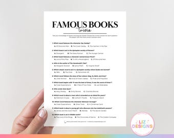 Book Club Icebreaker, Printable Book Club Trivia Activity, Book Club Party Game Ideas, Conversation Starter, Reading Challenge