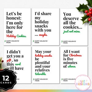 12 cartes de Noël amusantes à imprimer pour des collègues, voeux de vacances hilarants, carte de Noël de collègue sarcastique, carte de vœux drôle pour le bureau
