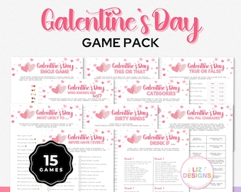 Printable Galentine's Day Party Games Bundle, Ladies Night & Girls Night In Games, Valentine's Day Party Game for Adults, Galentine Activity