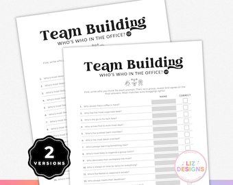 Team Building Games, How Well Do You Know Your Team, Office Coworker Quiz, Staff Meeting Trivia, Printable Icebreaker Party Game, Happy Hour