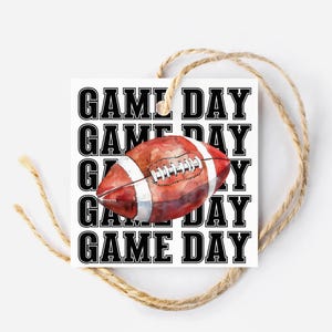 Printable Football Game Day Treat Tags, Game Day Snack Tags, Sport Party Favor Tags, Football Party Decorations, Sports Team Snacks Gift Tag