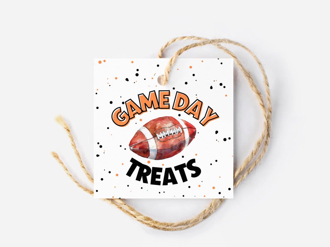 Printable Football Game Day Treat Tags, Game Day Snack Tags, Sport ...