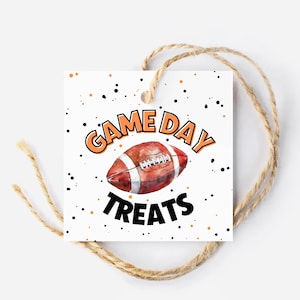 Printable Football Game Day Treat Tags, Game Day Snack Tags, Sport Party Favor Tags, Red Football Party Decor, Sports Team Snacks Gift Tag