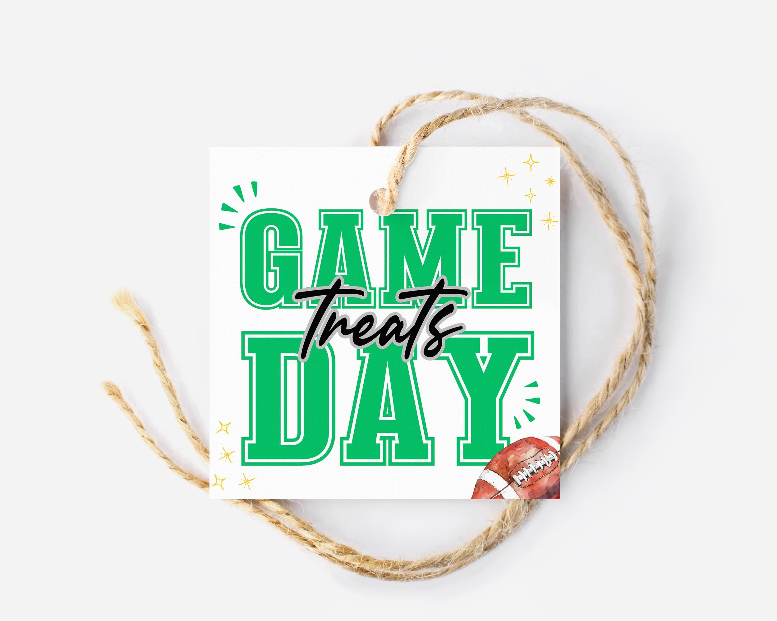 Football Game Day Treat Bag Favor Tags, Game Day Team Snacks, Touchdown ...