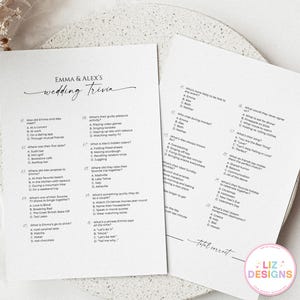 Personalized Wedding Trivia Quiz, Custom Wedding Icebreaker Guest Games, Table Games, Engagement Party, Bridal Shower, Cocktail Hour Trivia