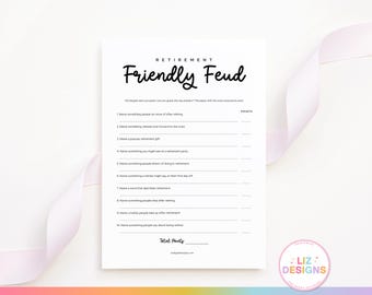 Retirement Friendly Feud Game, Retirement Party Games, Coworker Trivia, Team Building Ideas, Fun Retiree Activities, Work Party Icebreakers