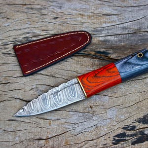 Custom Hand Forged Damascus Steel Scottish Dirk Celtic Sgian Dubh Knife