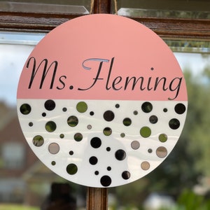 Teacher Door Sign, Teacher Door Hanger, Classroom Door Sign, Custom Teacher Name Sign, Teacher Gift, Teacher Welcome Sign