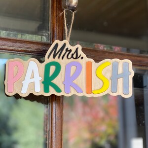 Teacher Door Sign, 3D Teacher Door Hanger, Classroom Door Sign, Custom Teacher Name Sign, Teacher Gift, Teacher Welcome Sign