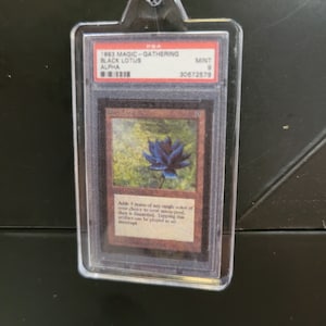 Black lotus mtg power 9/carta graduata in miniatura psa/portachiavi (NON CARTA REALE) regalo novità