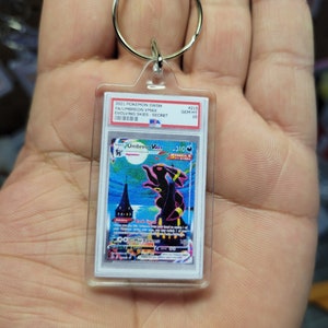 Umbreon VMAX (Alternate Art Secret) cieli in evoluzione psa/carta graduata in miniatura/portachiavi (carta NON REALE) regalo novità