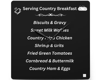 Country Breakfast Acrylic Wall Clock