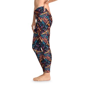 Colorful Scales Stretchy Leggings (AOP)