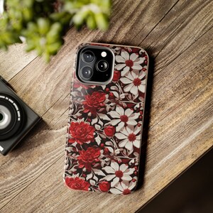 Red and White Flowers Tough Phone Case