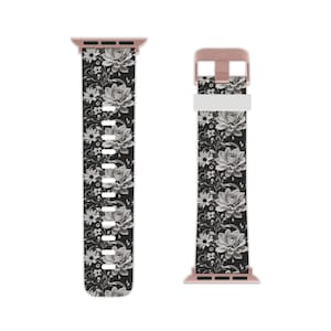 Uhrenarmband Black and White Flowers für Apple Watch