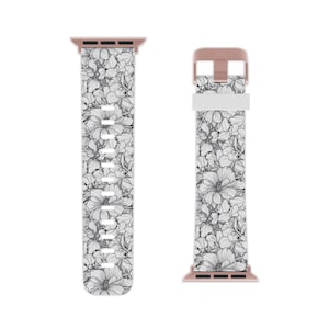 Uhrenarmband Black and White Flowers für Apple Watch
