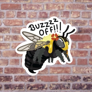 3&quot; Angry Buzzing Bee Sticker - Waterproof