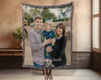 Personalized Photo Woven Cotton Throw-Made in The USA, Picture Blanket, Custom Photo Blanket, Custom Blanket with Picture, Photo Blanket