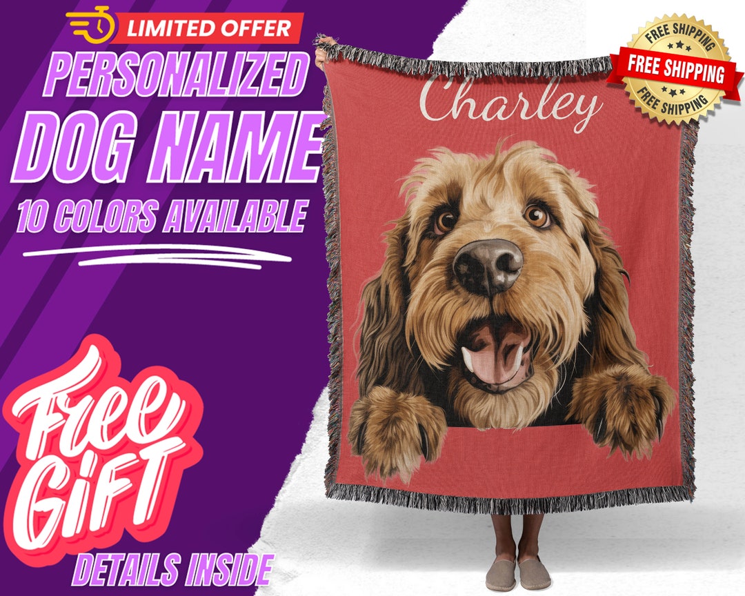 Otterhound Custom Dog Blanket Name Custom Dog Blanket Etsy