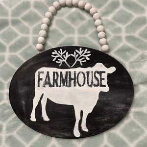 Cow Farmhouse  painted sign