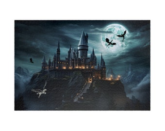 Magical dragon Castle Puzzle (110, 252, 500, 1014-piece), dragons and magic and a castle!