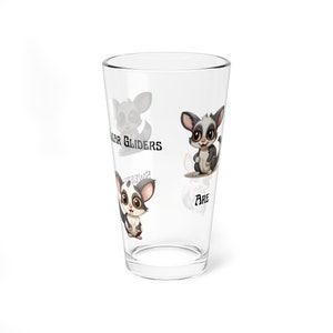 Cute sugar gliders Glass, 16oz, cartoon sugar gliders