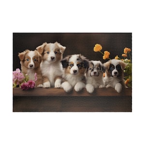 Cute Border Collie puppies Puzzle (110, 252, 500, 1014-piece)