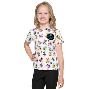 T-shirt voor kinderen met ronde hals, schattige hond, leuke bende, schattige cartoon-designerhonden, all-over print