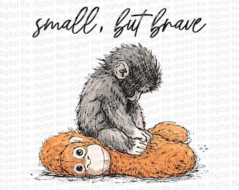 Punch Baby Monkey PNG, Kära Punch Png, Punch Monkey Png, Viral Baby Monkey Meme Design, Känslomässig Plyschleksak Illustration Digital Nedladdning