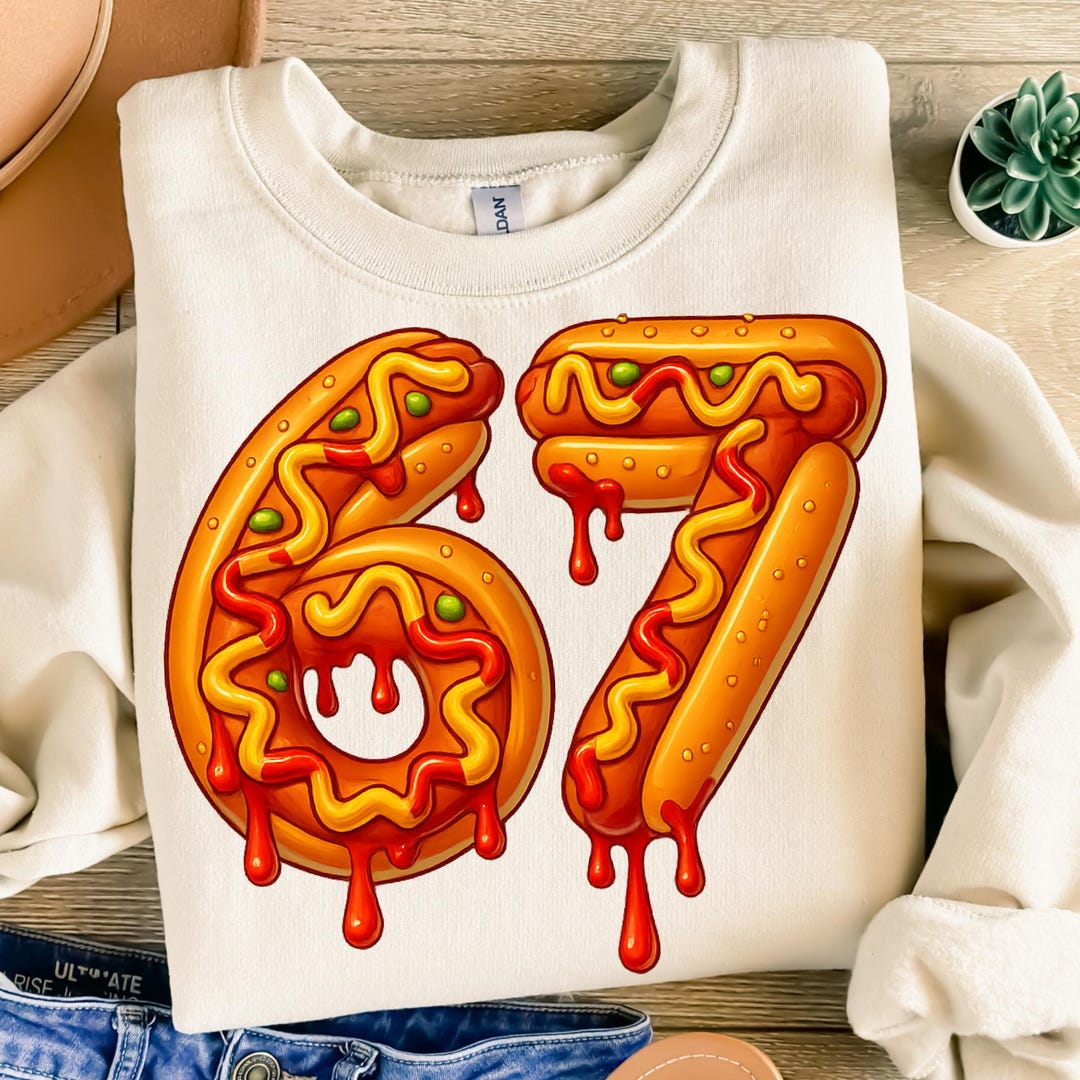 6 7 Meme Matching Hot Dogs Png, 67 Pajamas Kids Png, Funny 6-7 Hot Dog ...