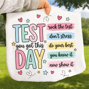 Testdag png-paket, lärare png, statliga prov, testkoordinatorskjortdesign, lärare för slutprovsveckan png, motiverande inspiration png bild 3