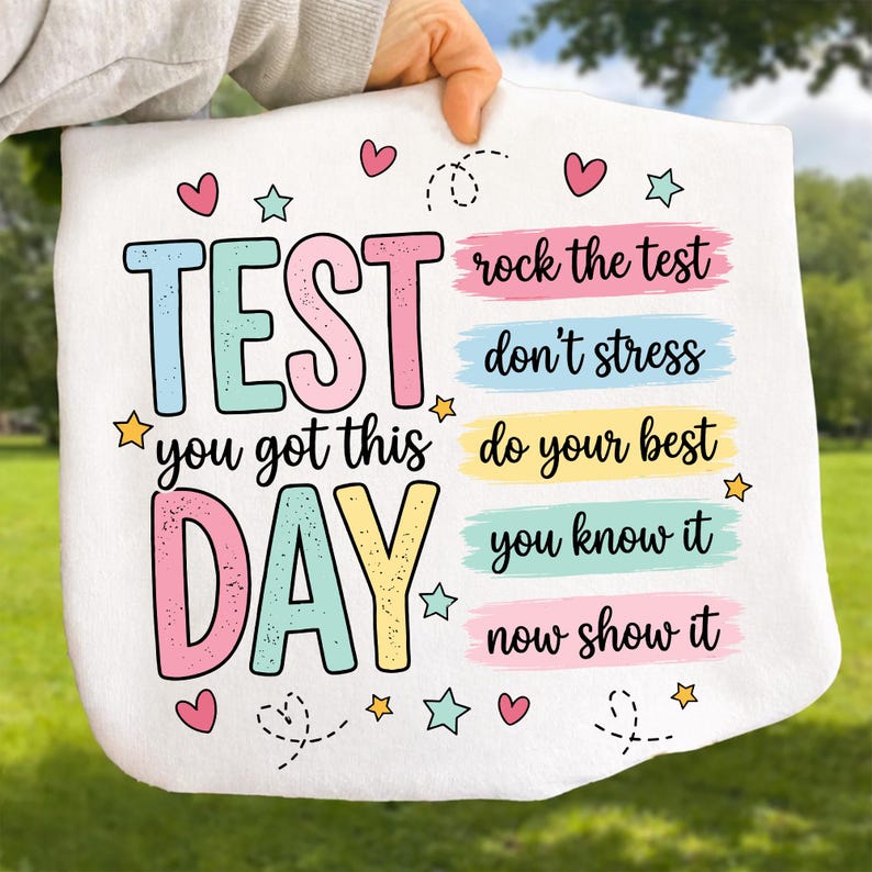 Testdag png-paket, lärare png, statliga prov, testkoordinatorskjortdesign, lärare för slutprovsveckan png, motiverande inspiration png bild 3