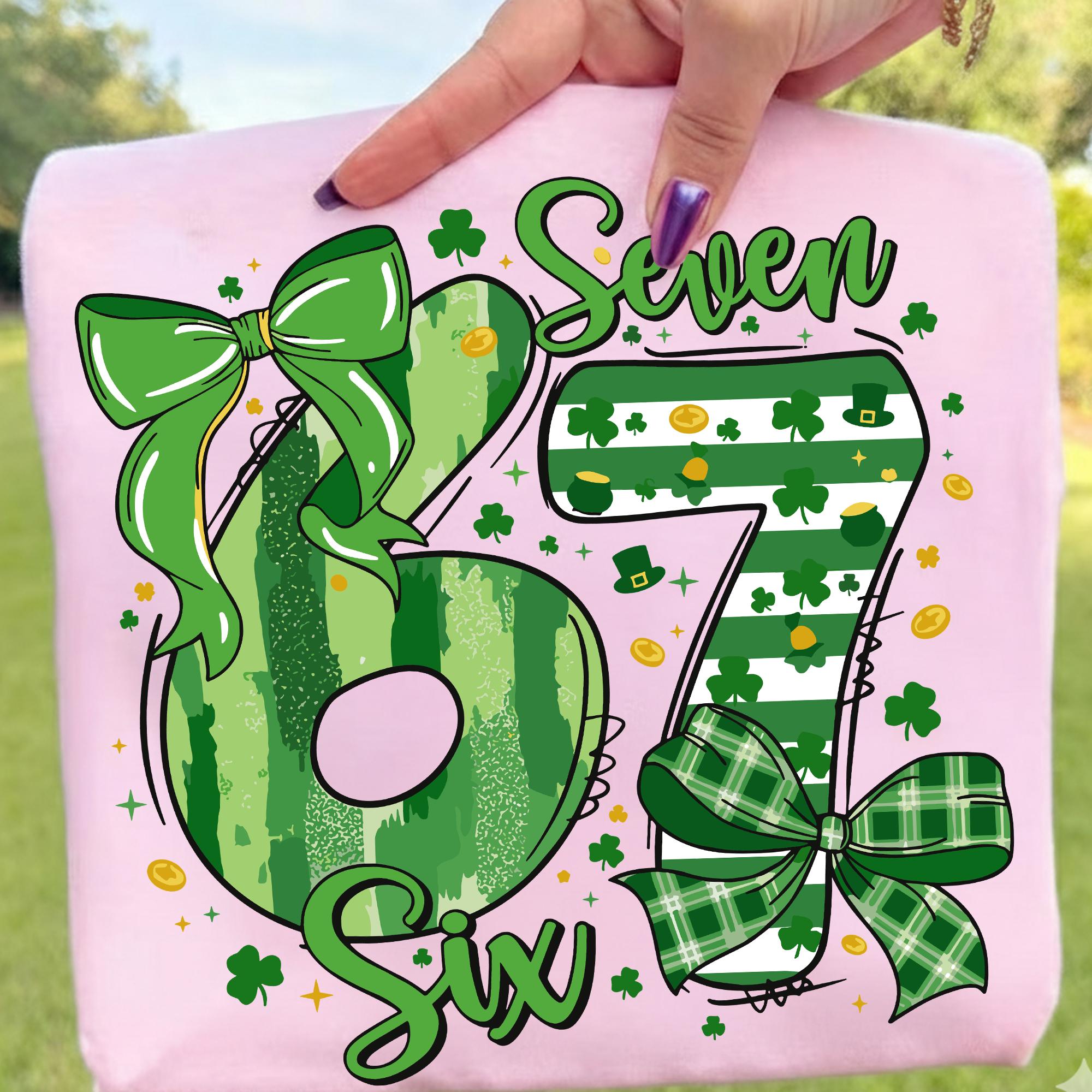 67 St Patrick's Day Png, 67 Six Seven Png, Preppy St Patty's Number Png ...