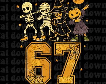 Six Seven 67 Meme Png, Trendy Halloween 6 7 Numbers Png, Funny Kids ...