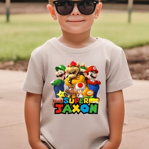 Personalized Super Mario Birthday Shirt, Custom Super Mario Birthday Party Shirt, Super Mario Cousin Shirt, Family Super Mario Shirt