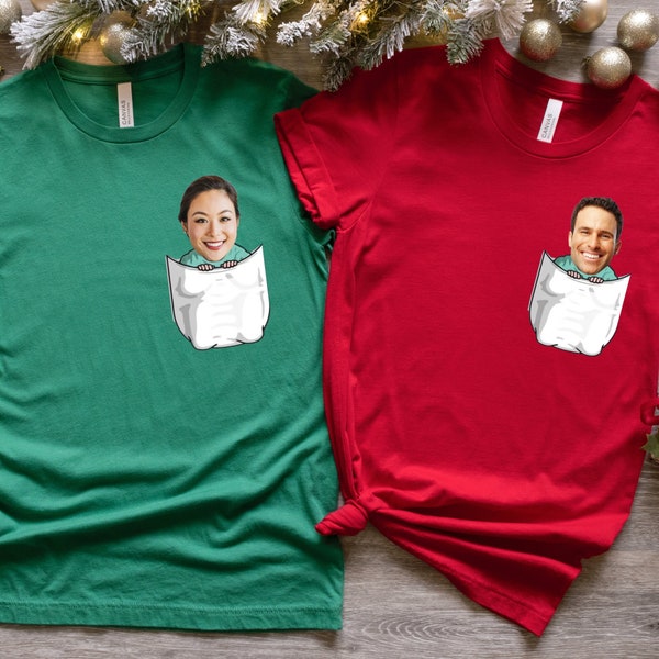 Custom Face Pocket Shirt For Men Women, Custom Shirt With Face, Personalized Funny Photo Shirt, Funny Christmas Gift