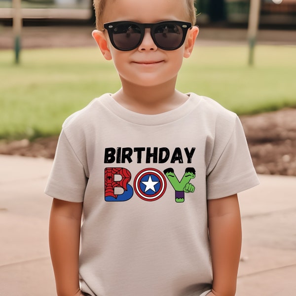 Super Heroes Birthday Boy Shirt,Boy Birthday Party Shirt,Marvel Heroes Birthday Shirt,Birthday Boy Tee,Toddler Youth Birthday Gift Shirt