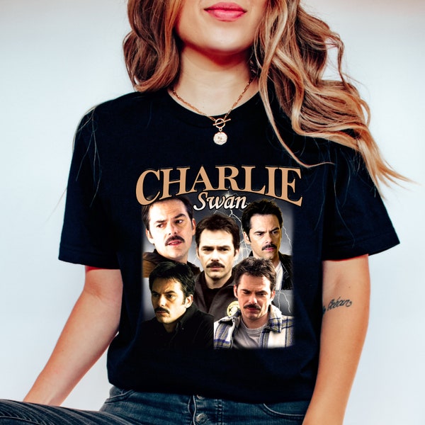 Charlie Swan Vintage Washed T-Shirt ,Actor Homage Graphic Unisex Long Sleeve, Bootleg Retro 90's Fans Hoodie Gift