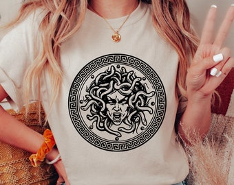 Medusa Snake Face T-Shirt, Goddess Medusa T-Shirt, Greek Mythology Shirt, Snakes Head Witch Shirt, Mythology Shirt, Witchy Woman Shirt