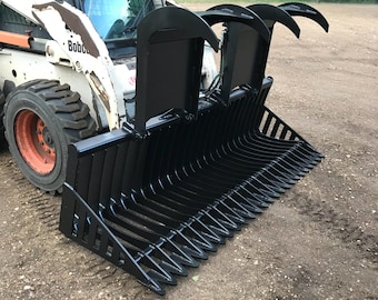 Grapple bucket, skeleton, dxf, skid steer