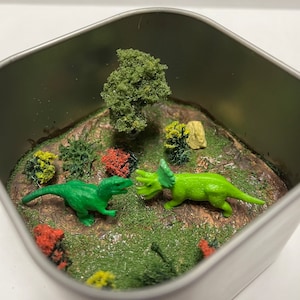 Tyrannosaurus Rex vs. Triceratops Miniature Diorama (Artist Signed!)