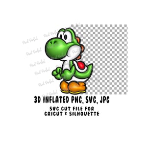 Yoshi 3D e gonfiato JPEG, PNG e SVG a strati con sfondo trasparente
