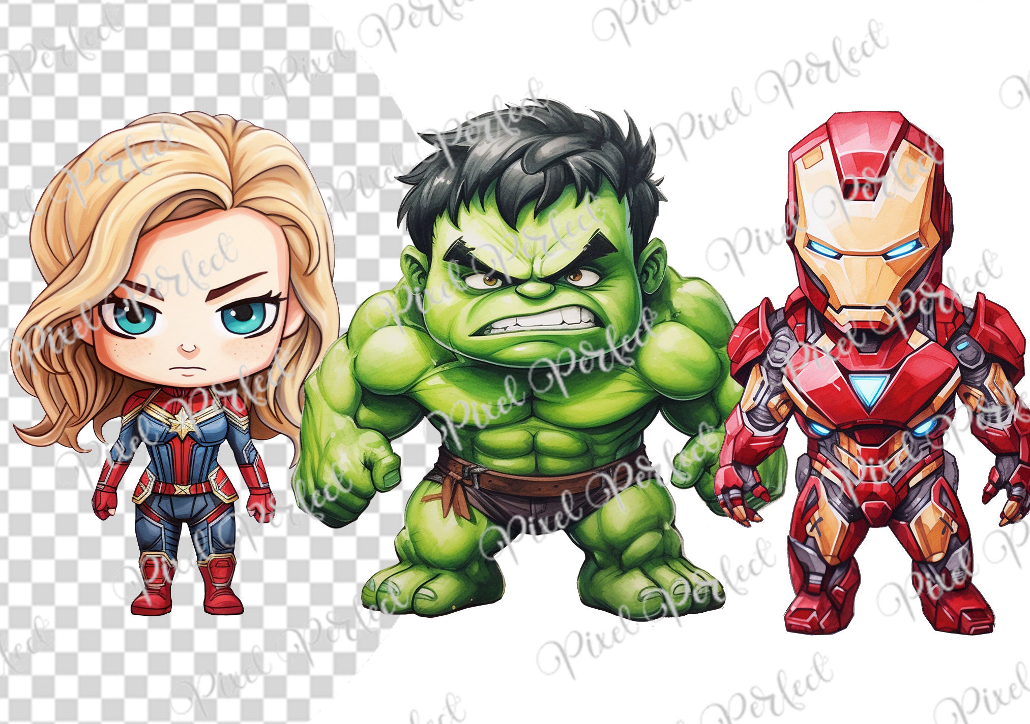 10 Super Heroes PNG Collection for Digital Download, Transparent ...