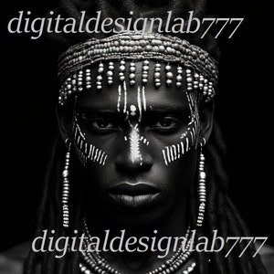 Large African Art Print, Black and White Wall Art, Printable Art, Digital Wall Art, Extra Large Wall Decor, Instant Download, African