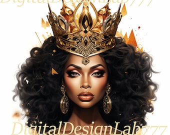 Melanine Queen PNG sublimatie, een koningin zal altijd pijn veranderen in macht Black Girl Magic Png, zwarte vrouw sterke PNG print, Afro Girl Boss PNG
