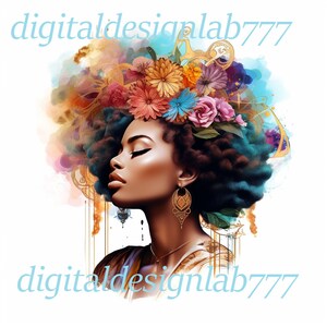 Blessed PNG, Black Woman, Religious PNG, She is Strong, Powerful Woman, God, Afro Queen, Truly Blessed, Direct Print, Sublimation PNG