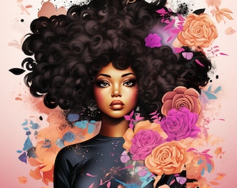 Afro-Amerikaanse vrouwen PNG-ontwerp, je bent mooi Melanine Lady PNG-ontwerp voor sublimatie, Afrika-Amerikaanse kunstprint, Black Pride PNG